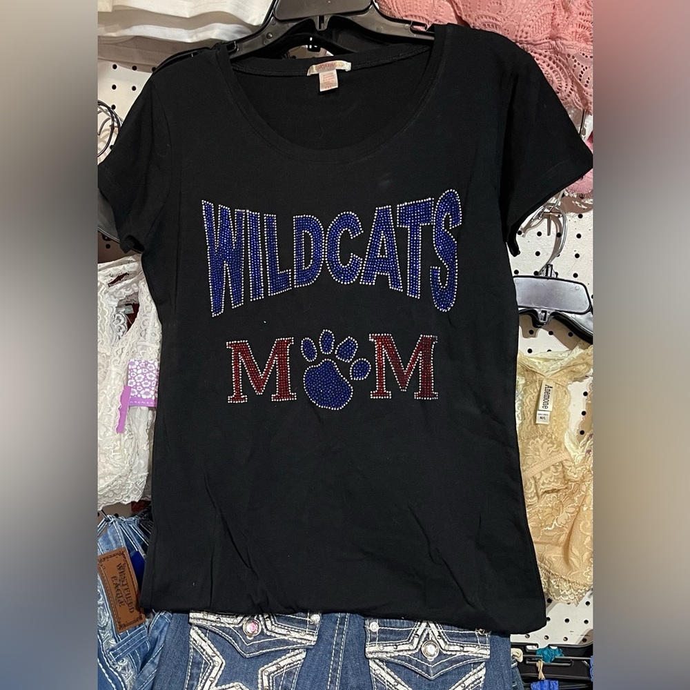 Ladies Wildcats Bling Rhinestone Tee Shirt size 1XL Top